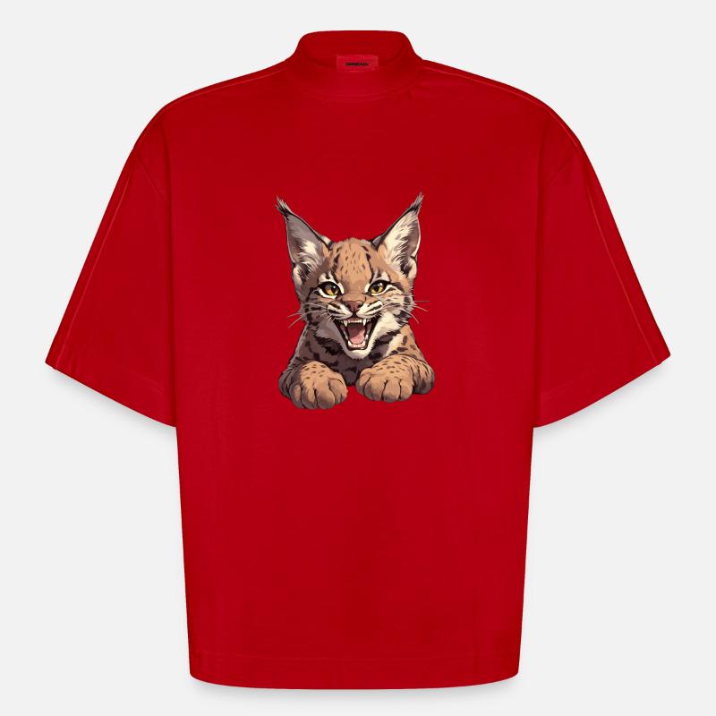 Bobcats Rotluchse Rotluchs Luchs - Heavyweight Oversized Organic Boxy T-Shirt Made in EU - Rot