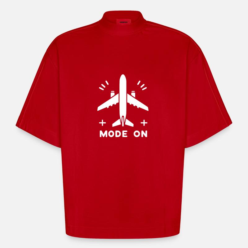 Flugzeugmodus Ein - Heavyweight Oversized Organic Boxy T-Shirt Made in EU - Rot