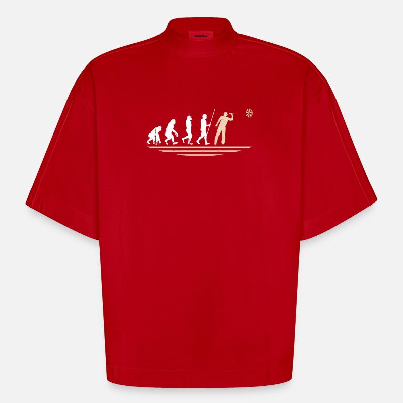 Dart d’art Dart d’évolution - T-shirt bio épais oversize Boxy fabriqué en UE - rouge