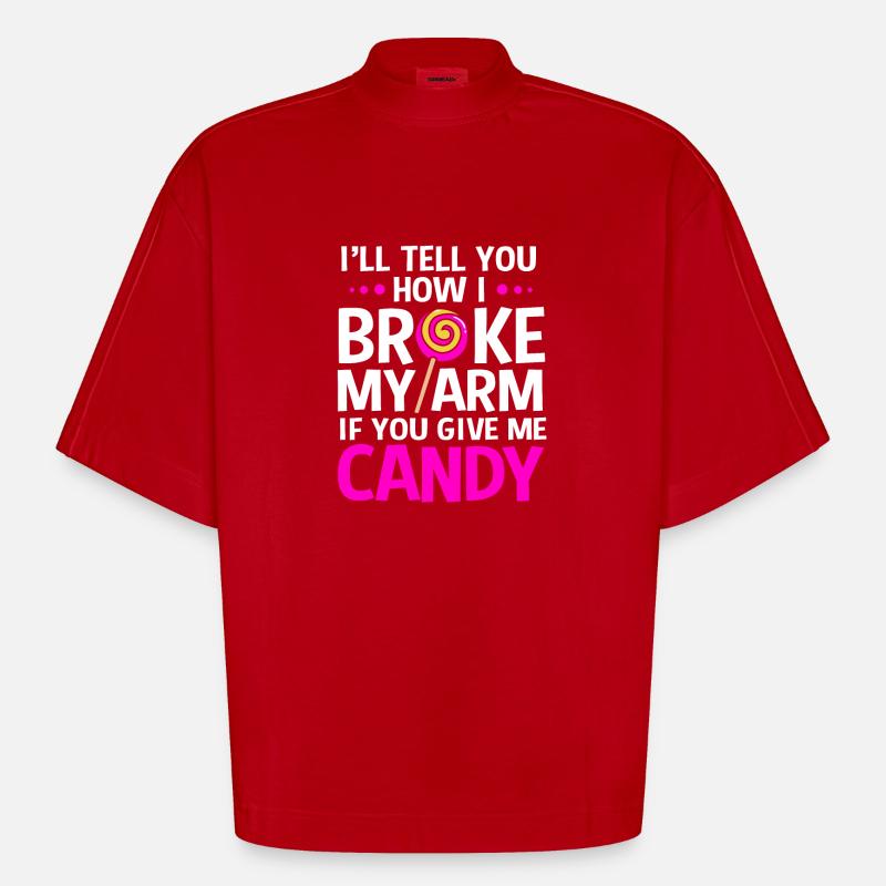 Gebrochener Arm Knochen Knochenbruch - Heavyweight Oversized Organic Boxy T-Shirt Made in EU - Rot