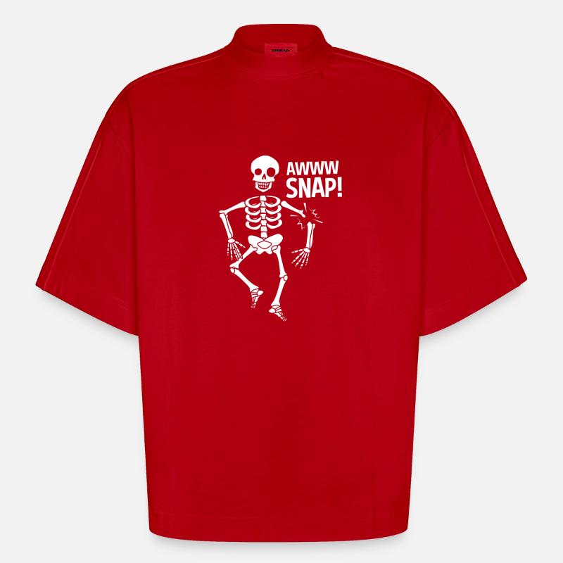 Fracture de l’os du bras - T-shirt bio épais oversize Boxy fabriqué en UE - rouge