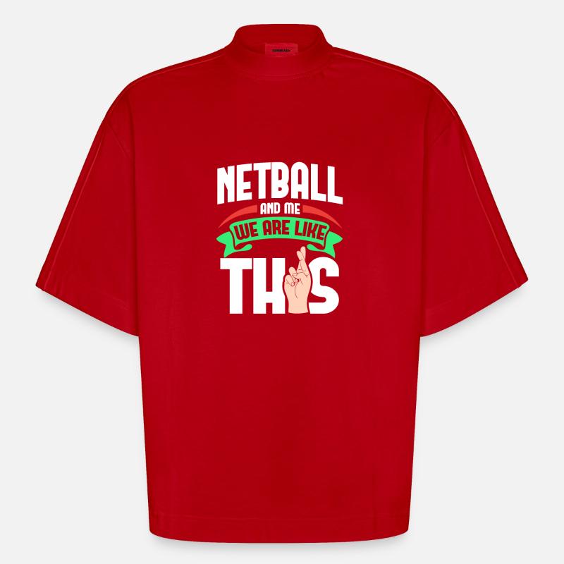 Netball moi, c’est comme - T-shirt bio épais oversize Boxy fabriqué en UE - rouge