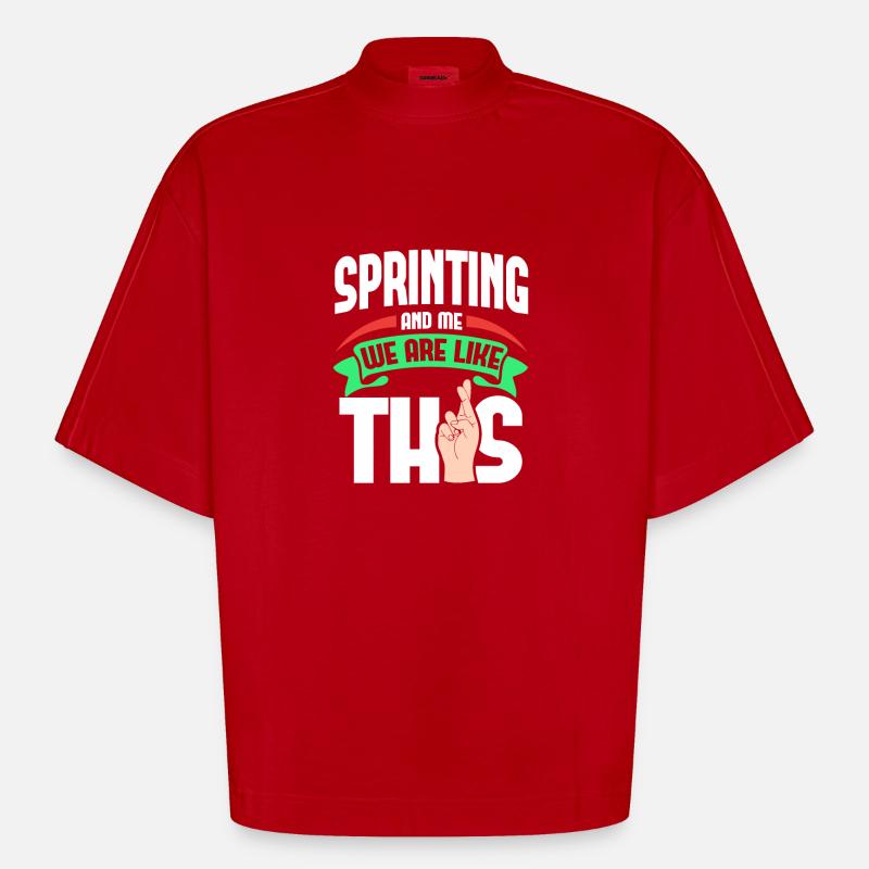Sprinter Me sont comme - T-shirt bio épais oversize Boxy fabriqué en UE - rouge