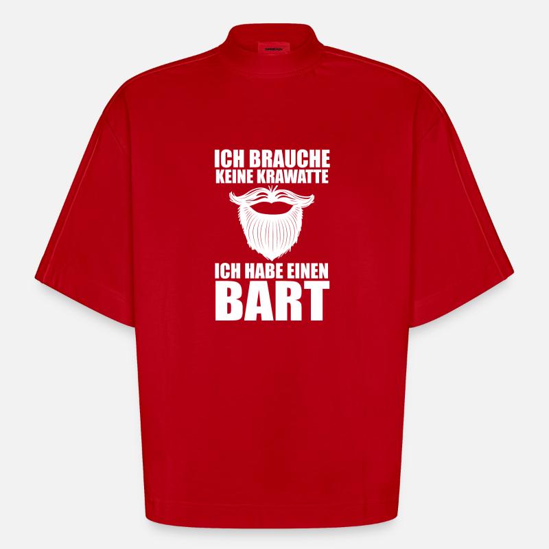 Bärtig Bartträger Bart - Heavyweight Oversized Organic Boxy T-Shirt Made in EU - Rot