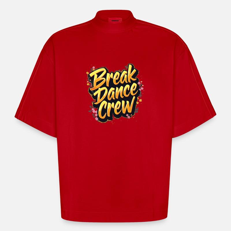 Breakdance Crew Breakdance Breakdancing Breakdance - Heavyweight Oversized Organic Boxy T-Shirt Made in EU - Rot