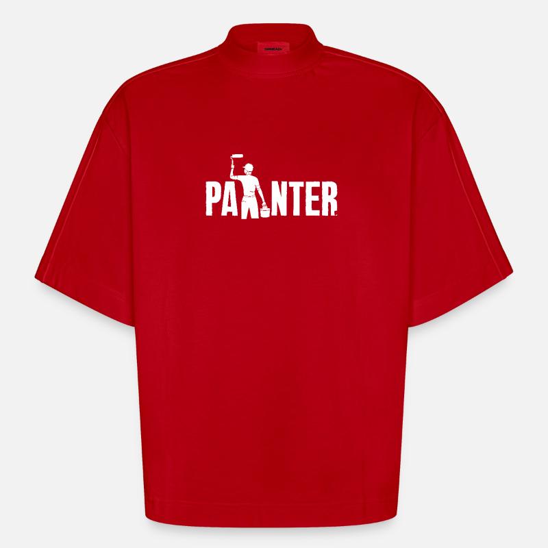 Creative painter with style - Heavyweight Oversized Organic Boxy T-Shirt Made in EU - red