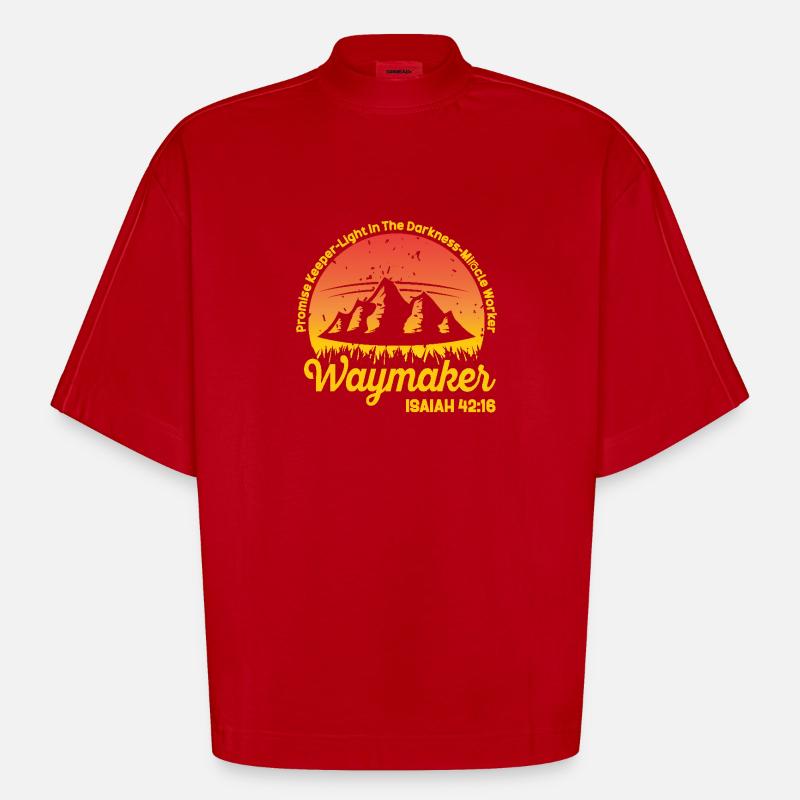 Wegweiser, Versprechenshüter, Wundertäter - Heavyweight Oversized Organic Boxy T-Shirt Made in EU - Rot