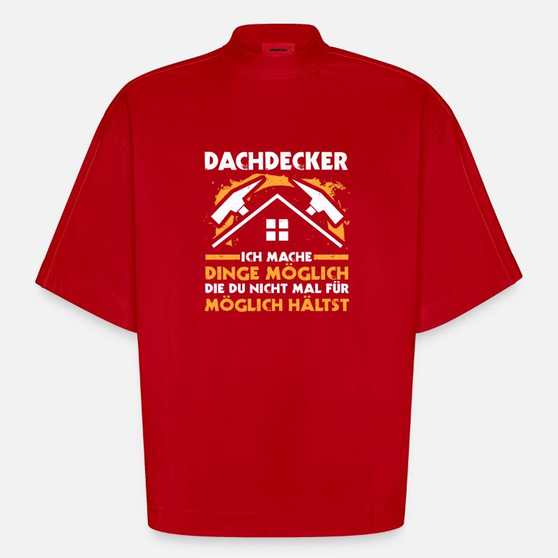 Dachdeckermeister Dachdecker - Heavyweight Oversized Organic Boxy T-Shirt Made in EU - Rot