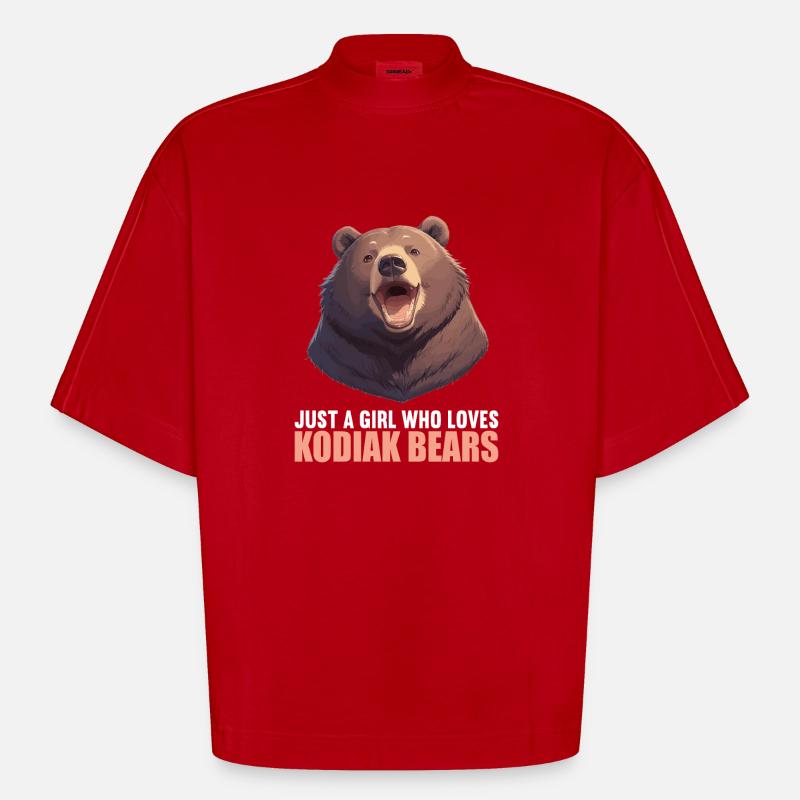 Ours Kodiak Ours Kodiak - T-shirt bio épais oversize Boxy fabriqué en UE - rouge