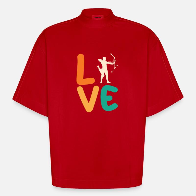 Bogenschütze Bogenschießen - Heavyweight Oversized Organic Boxy T-Shirt Made in EU - Rot