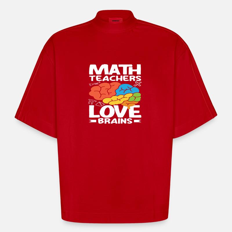 Math Teacher Math Gift - Heavyweight Oversized Organic Boxy T-Shirt Made in EU - red