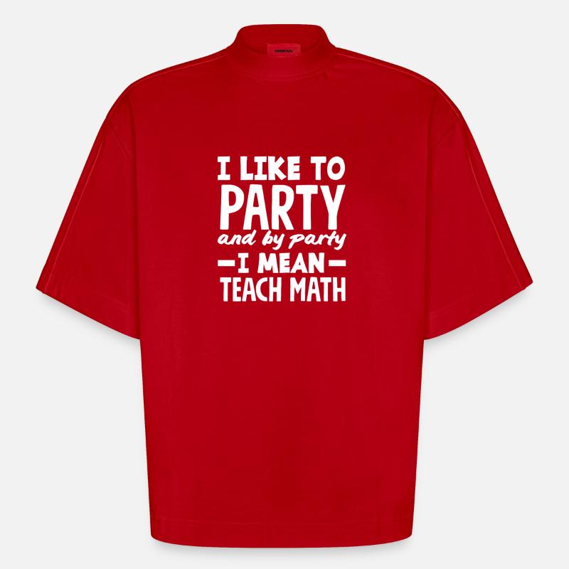 Math Teacher Math Gift - Heavyweight Oversized Organic Boxy T-Shirt Made in EU - red