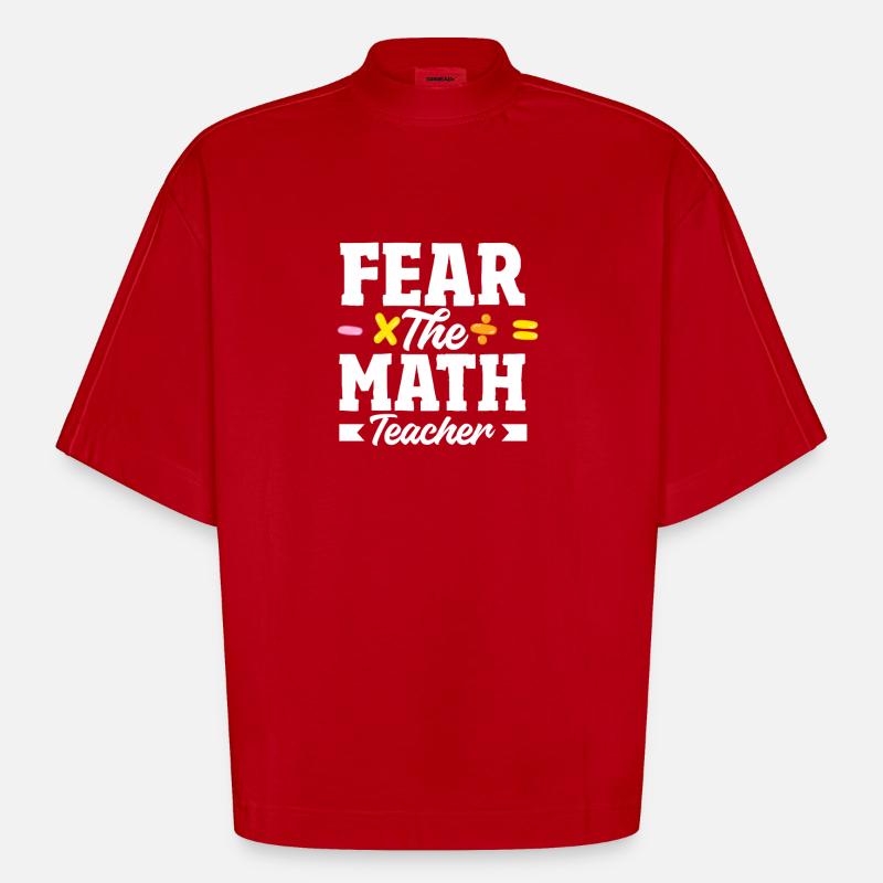 Mathe Lehrer Mathematik Geschenk - Heavyweight Oversized Organic Boxy T-Shirt Made in EU - Rot