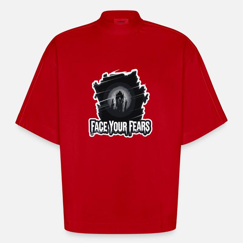 DEINE SCHLIMMSTEN ÄNGSTE - Heavyweight Oversized Organic Boxy T-Shirt Made in EU - Rot