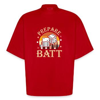 Backgammon Spiel - Heavyweight Oversized Organic Boxy T-Shirt Made in EU - Rot - Vorne