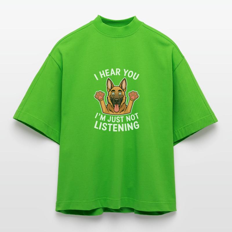 Deutscher Schäferhund Spruch Schäferhund Geschenk Heavyweight Oversized Organic Boxy T-Shirt Made in EU