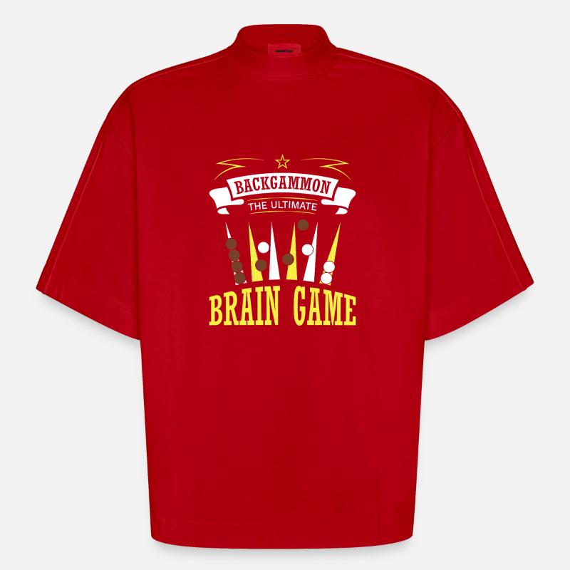 Backgammon Spiel - Heavyweight Oversized Organic Boxy T-Shirt Made in EU - Rot