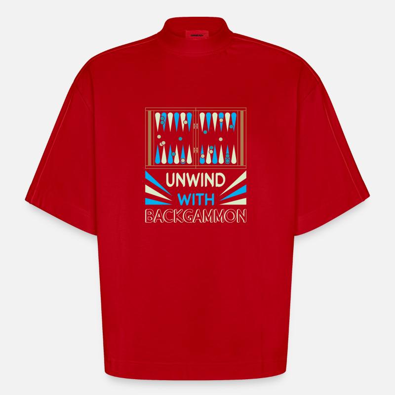 Backgammon Spiel - Heavyweight Oversized Organic Boxy T-Shirt Made in EU - Rot