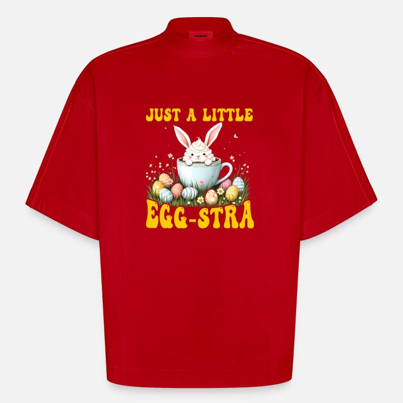 Nur ein bisschen Egg-stra - Heavyweight Oversized Organic Boxy T-Shirt Made in EU - Rot