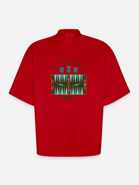 Backgammon Spiel - Heavyweight Oversized Organic Boxy T-Shirt Made in EU - Rot