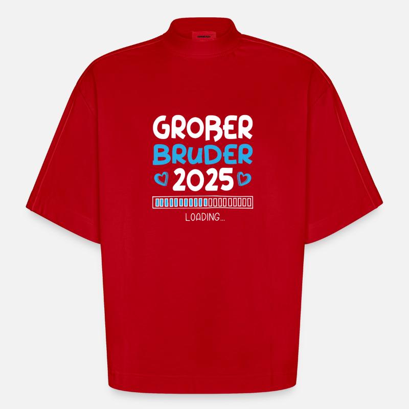 Großer Bruder 2025 Loading - Heavyweight Oversized Organic Boxy T-Shirt Made in EU - Rot