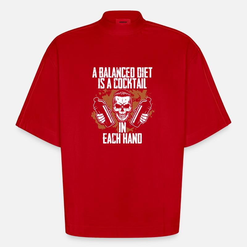 Bartender Bartender Bartending - Heavyweight Oversized Organic Boxy T-Shirt Made in EU - red