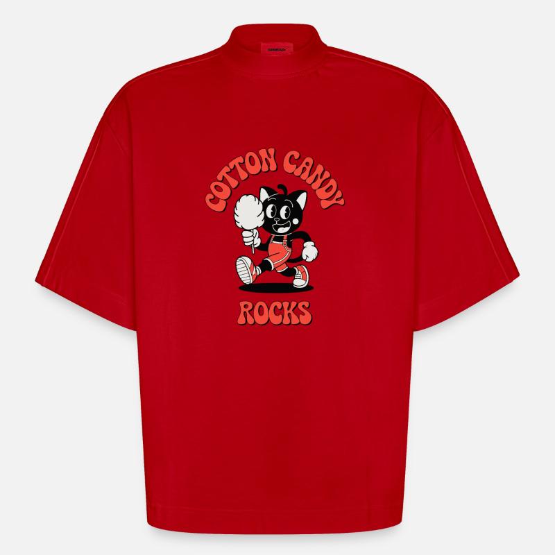 COTTON CANDY - Heavyweight Oversized Organic Boxy T-Shirt Made in EU - red