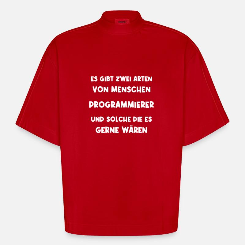 Programmierer Informatiker Softwareentwickler - Heavyweight Oversized Organic Boxy T-Shirt Made in EU - Rot