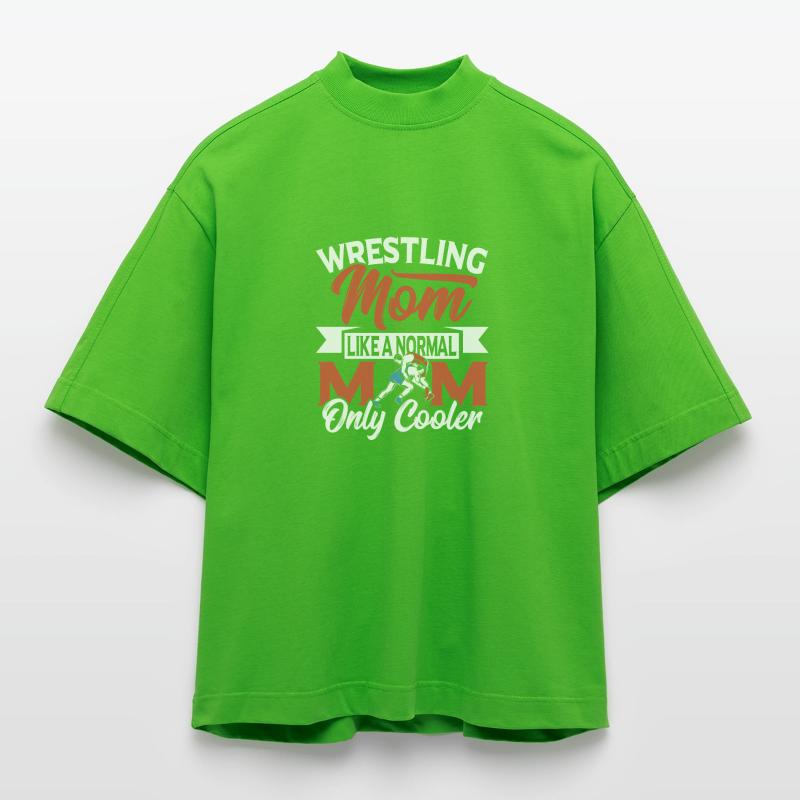 Wrestling Mama Mutter Muttertag Heavyweight Oversized Organic Boxy T-Shirt Made in EU
