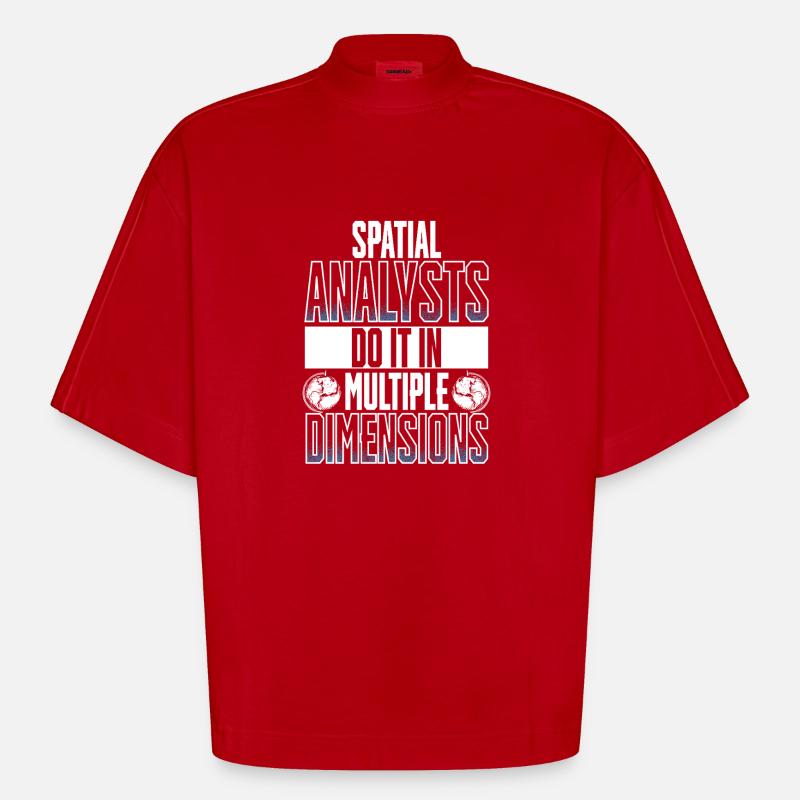 Geografische Informationssysteme Spatial Analysts - Heavyweight Oversized Organic Boxy T-Shirt Made in EU - Rot