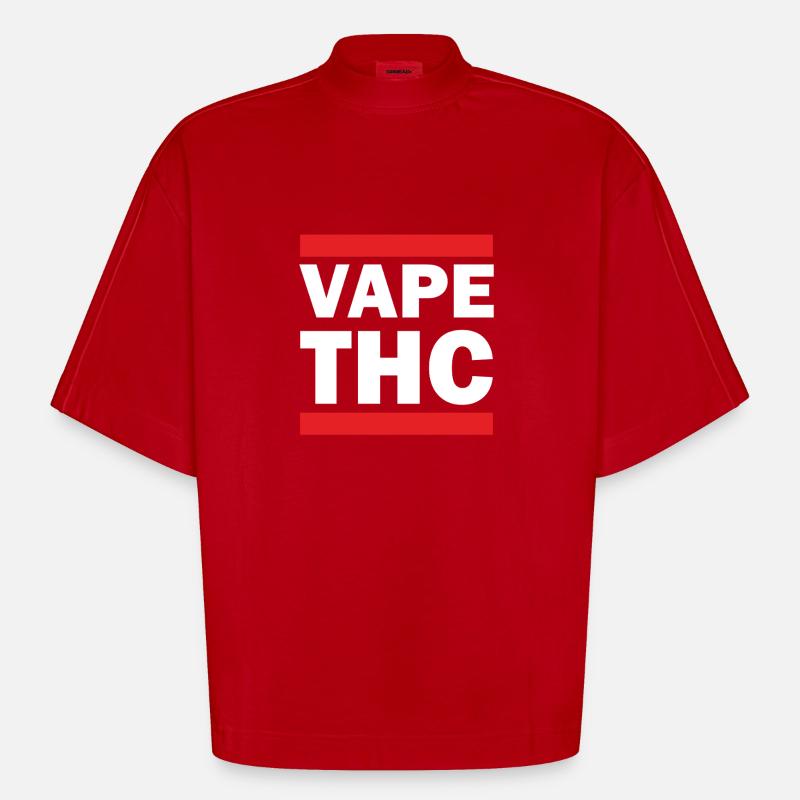 Vape THC Blanc - T-shirt bio épais oversize Boxy fabriqué en UE - rouge