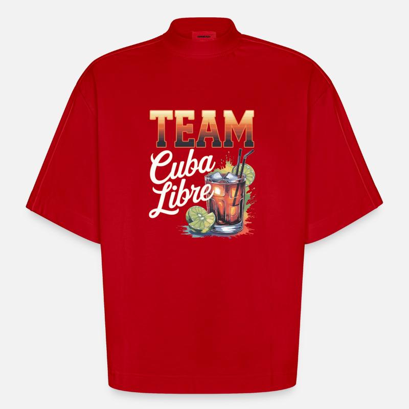 Cocktail Barkeeper Team Cuba Libre - Heavyweight Oversized Organic Boxy T-Shirt Made in EU - Rot