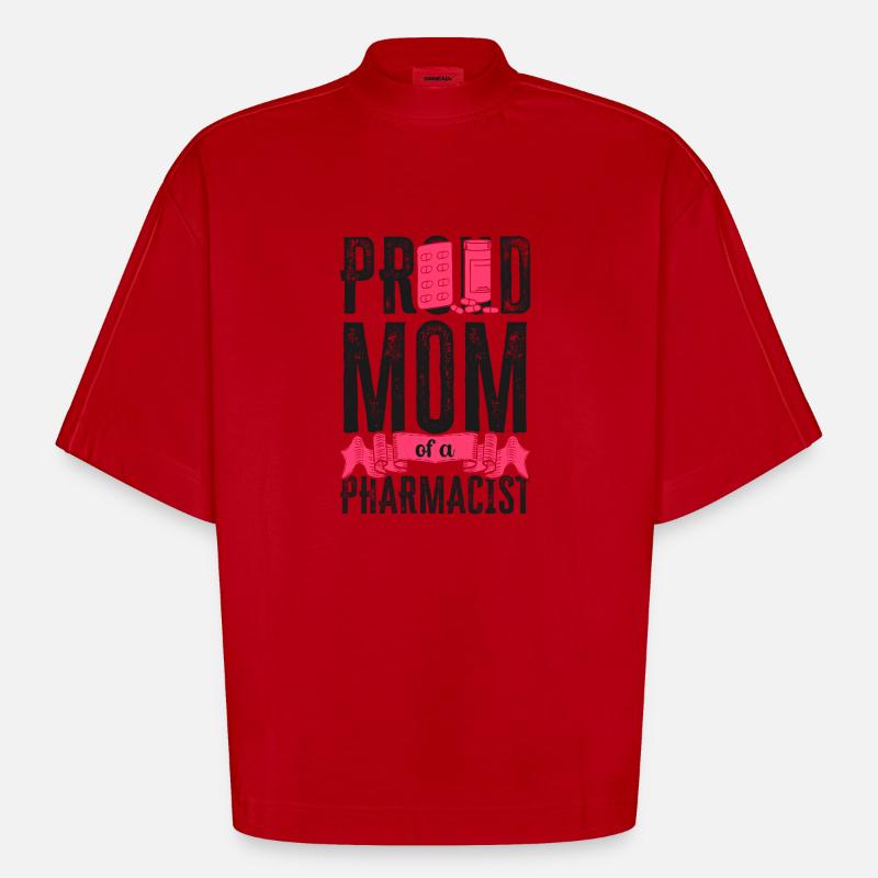 Pharmacy Tech Technician - Heavyweight Oversized Organic Boxy T-Shirt Made in EU - red