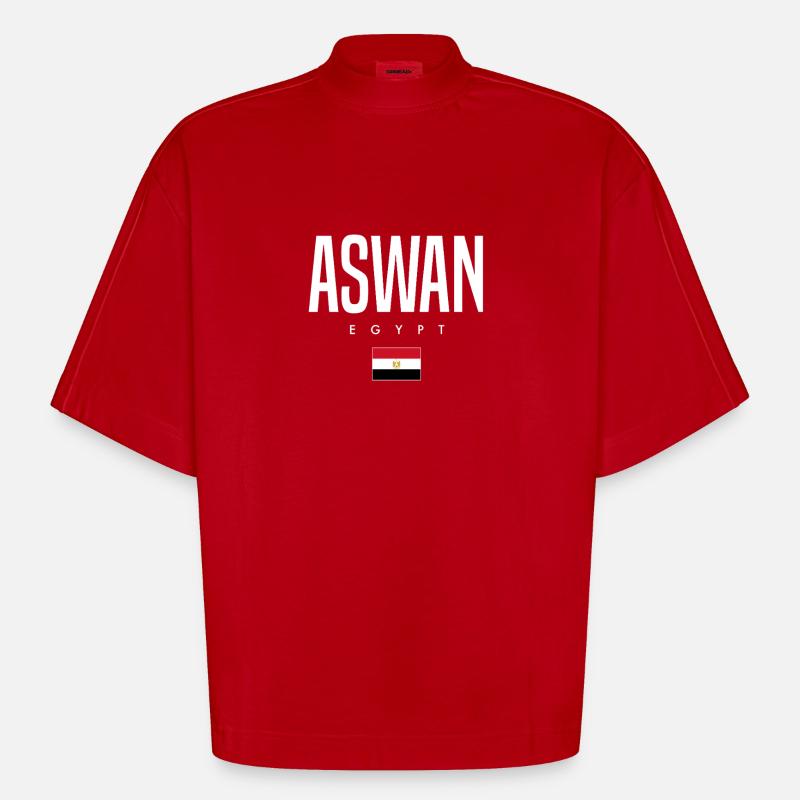 Assouan, Égypte - T-shirt bio épais oversize Boxy fabriqué en UE - rouge