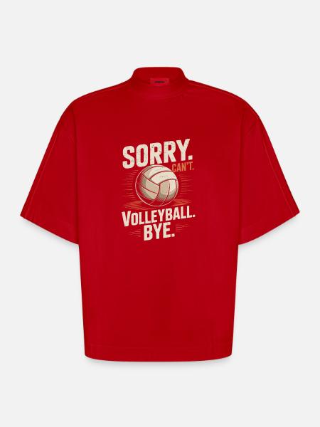 Lustiges Volleyball - Heavyweight Oversized Organic Boxy T-Shirt Made in EU - Rot