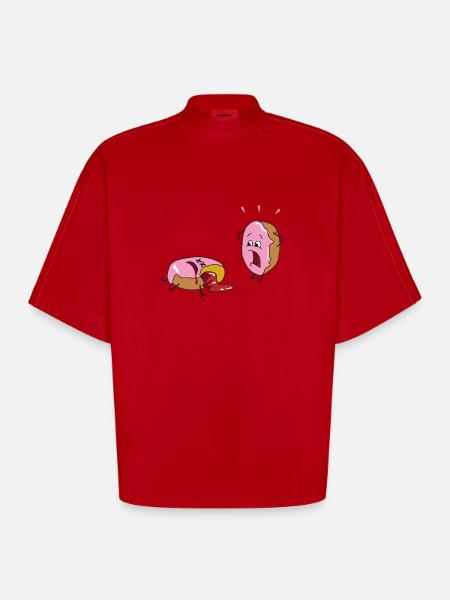 murder - Heavyweight Oversized Organic Boxy T-Shirt Made in EU - red