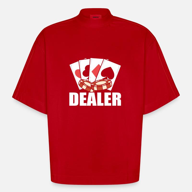 Blackjack Black Jack - T-shirt bio épais oversize Boxy fabriqué en UE - rouge