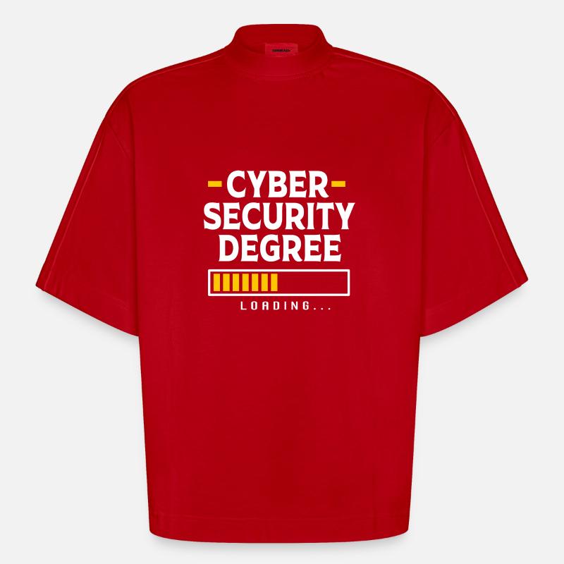 Cyber programmeur cybersécurité Hacker - T-shirt bio épais oversize Boxy fabriqué en UE - rouge