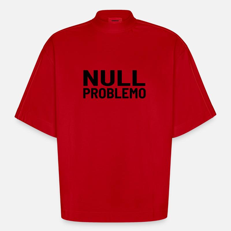 Null Problemo Kein Problem - Heavyweight Oversized Organic Boxy T-Shirt Made in EU - Rot