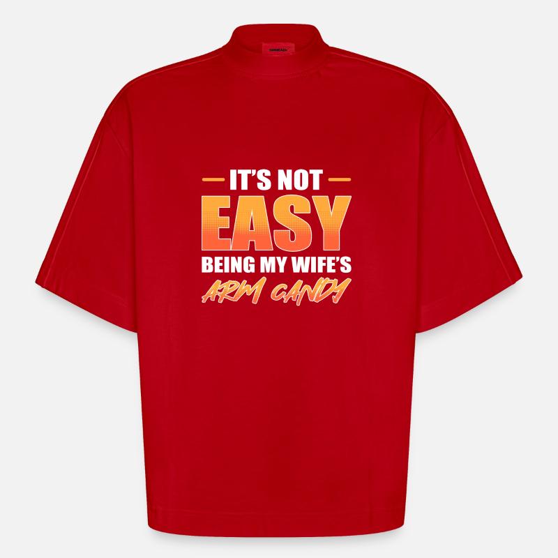 Arm Candy Ehemann - Heavyweight Oversized Organic Boxy T-Shirt Made in EU - Rot