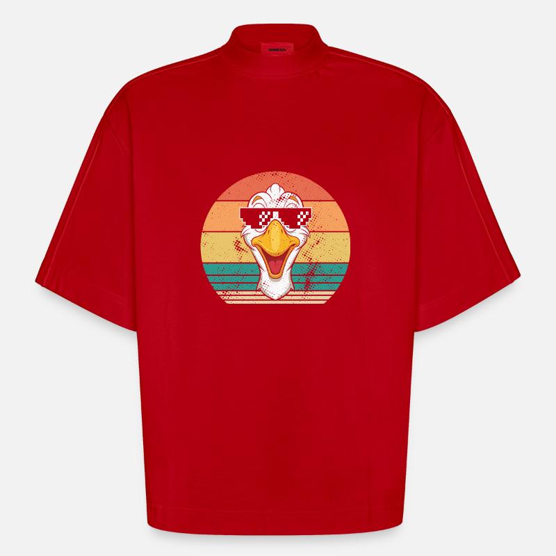Gans - Heavyweight Oversized Organic Boxy T-Shirt Made in EU - Rot