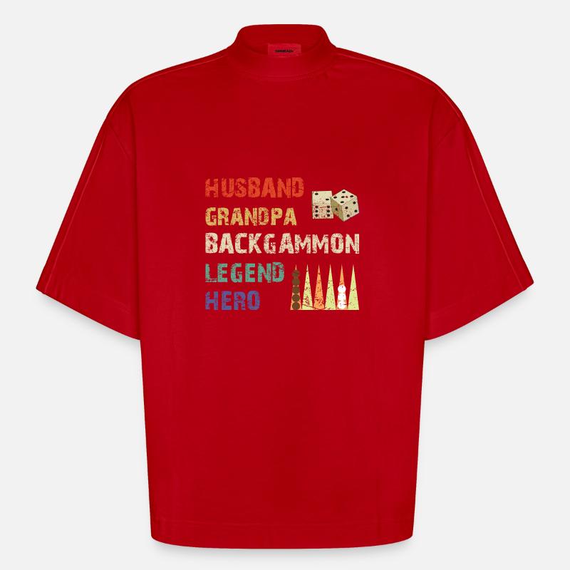 Backgammon Spiel - Heavyweight Oversized Organic Boxy T-Shirt Made in EU - Rot