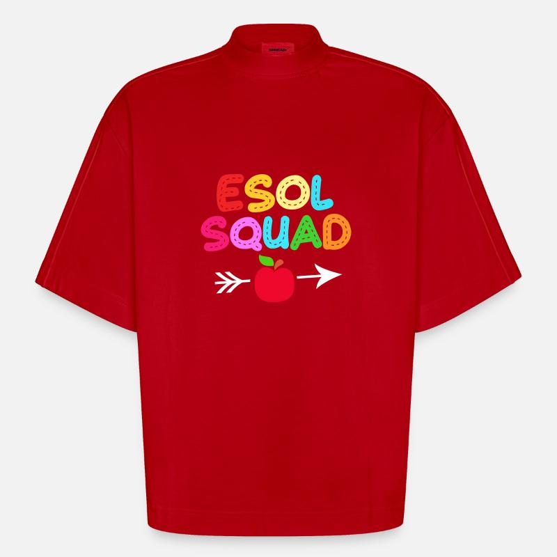 Engelsklærer Engelsklærer - Heavyweight oversized organic boxy T-shirt made in EU - rød