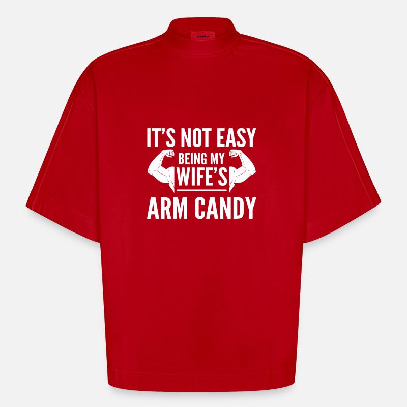 Arm Candy Ehemann - Heavyweight Oversized Organic Boxy T-Shirt Made in EU - Rot