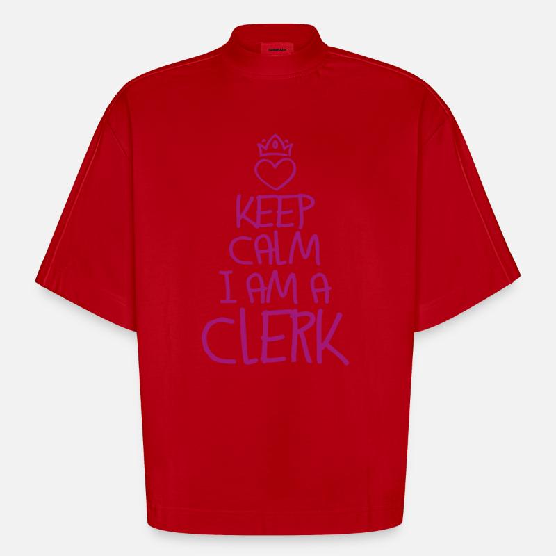 Keep Calm Sachbearbeiter - Heavyweight Oversized Organic Boxy T-Shirt Made in EU - Rot