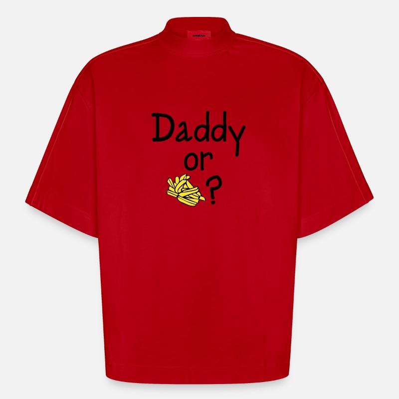 Daddy oder Chips? - Heavyweight Oversized Organic Boxy T-Shirt Made in EU - Rot