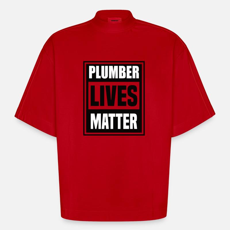 Das Leben eines Klempners zählt - Heavyweight Oversized Organic Boxy T-Shirt Made in EU - Rot