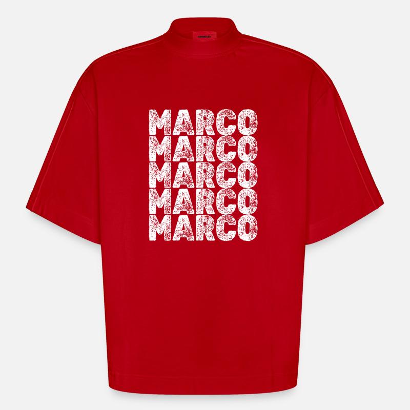 Held Marco - Heavyweight Oversized Organic Boxy T-Shirt Made in EU - Rot