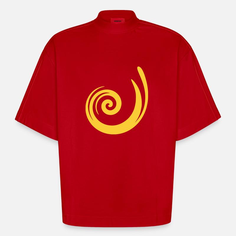 yellow pattern yellow gift idea - Heavyweight Oversized Organic Boxy T-Shirt Made in EU - red