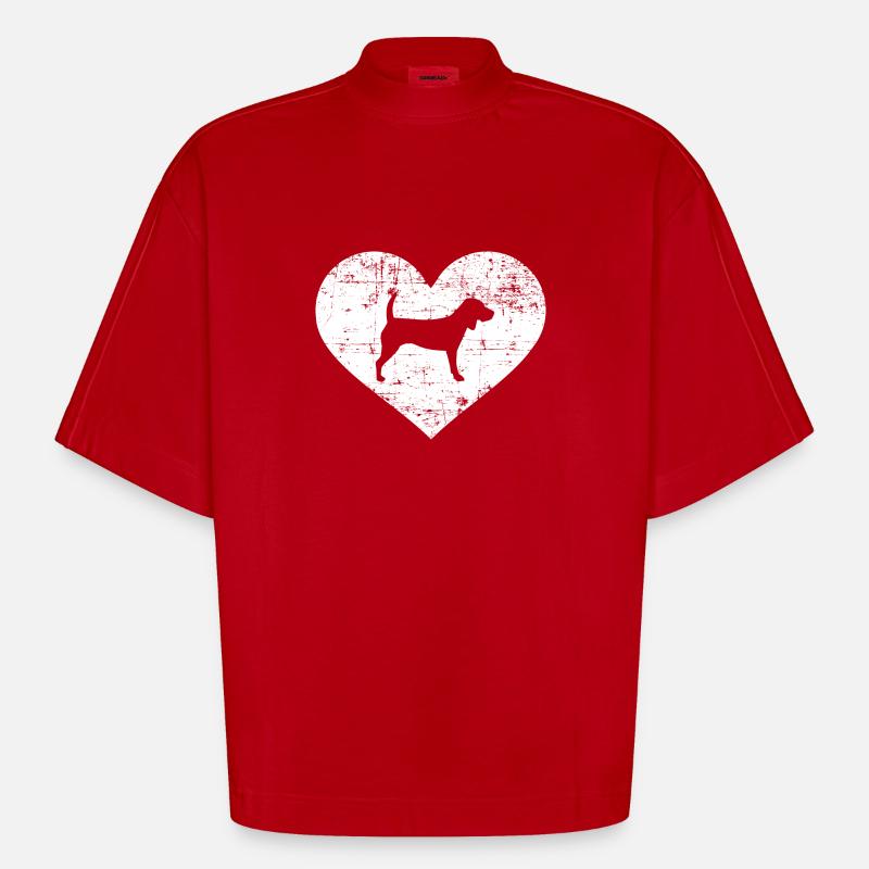 Beagle - T-shirt bio épais oversize Boxy fabriqué en UE - rouge